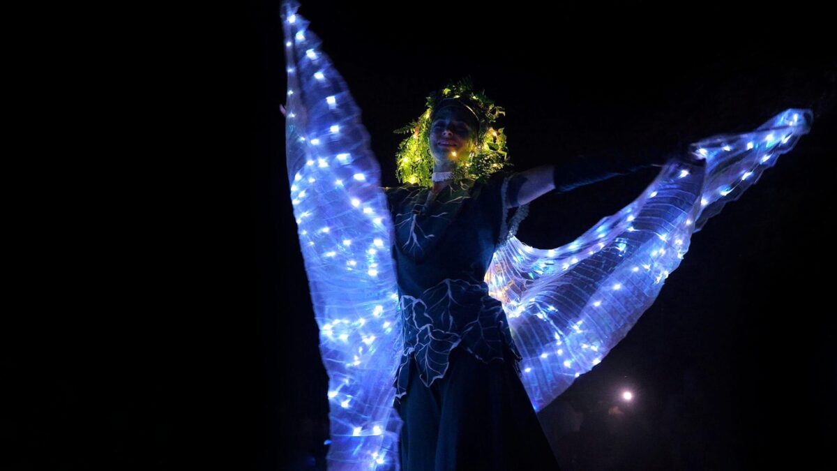 Isiswings LEDflügel Zauber Highlight Lichtshow Nacht Walkingact